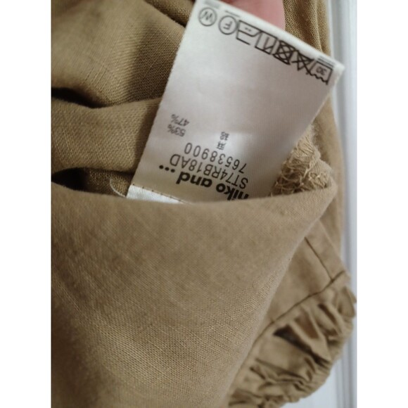 Niko And... Women's Linen 3/4 baloon Sleeve Shirt Beige Size 4 - Picture 4 of 7